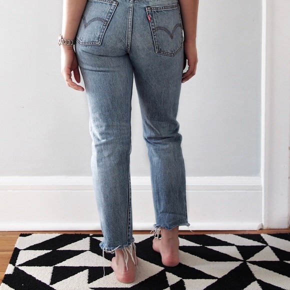 Levi’s White Oak Cone Denim Wedgie button fly 26 retro blogger fav raw crop - Picture 3 of 14